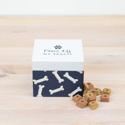 Wooden Paws Off Treats Box, 10CM