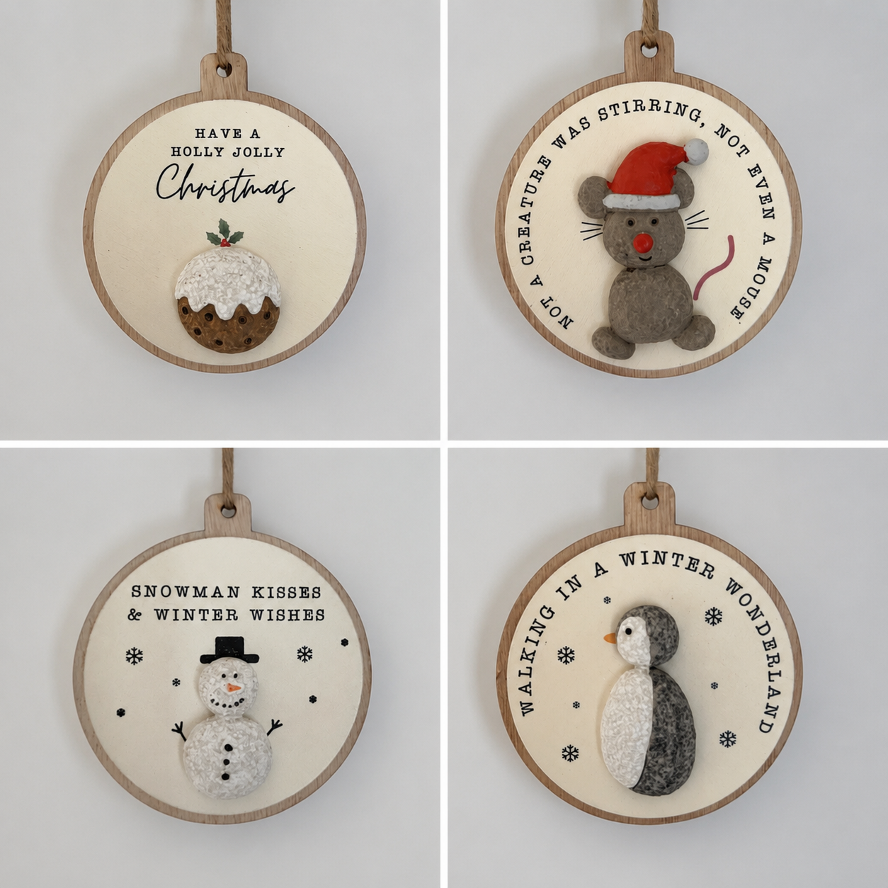 3D Christmas Pebble Baubles - 4 Designs