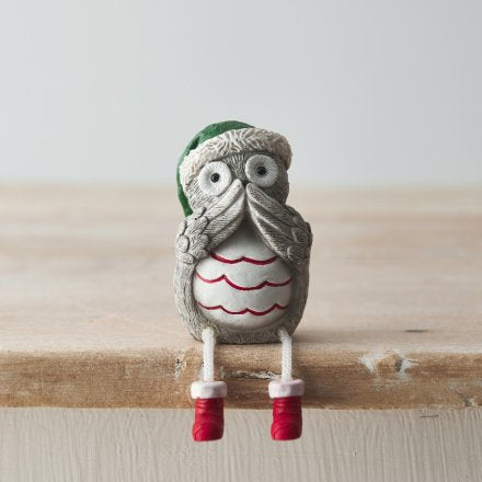 Grey Nordic Owl Shelf Sitters