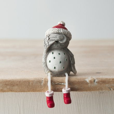 Grey Nordic Owl Shelf Sitters