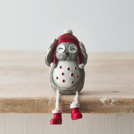 Grey Nordic Owl Shelf Sitters
