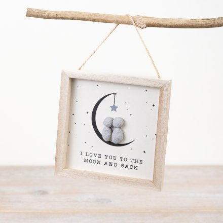 I Love You To The Moon & Back Hanging Plaque 13cm