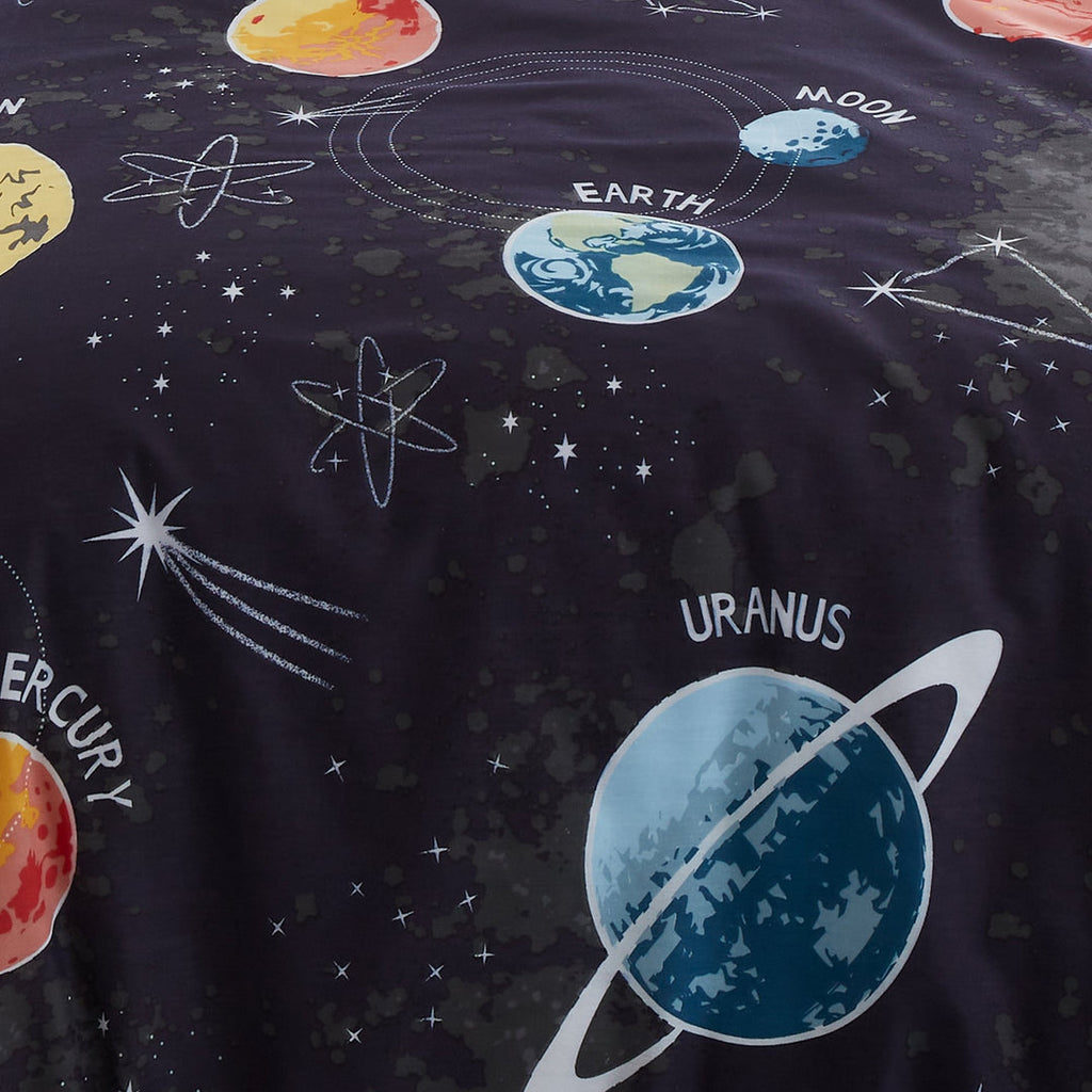 Duvet Cover Set Outer Space in Black