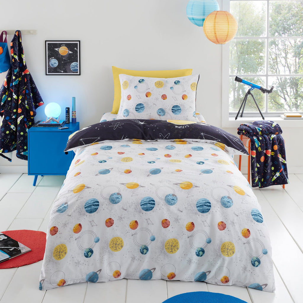 Duvet Cover Set Outer Space in Black