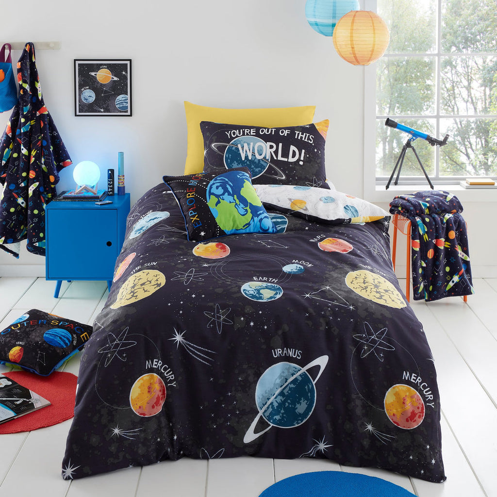 Duvet Cover Set Outer Space in Black