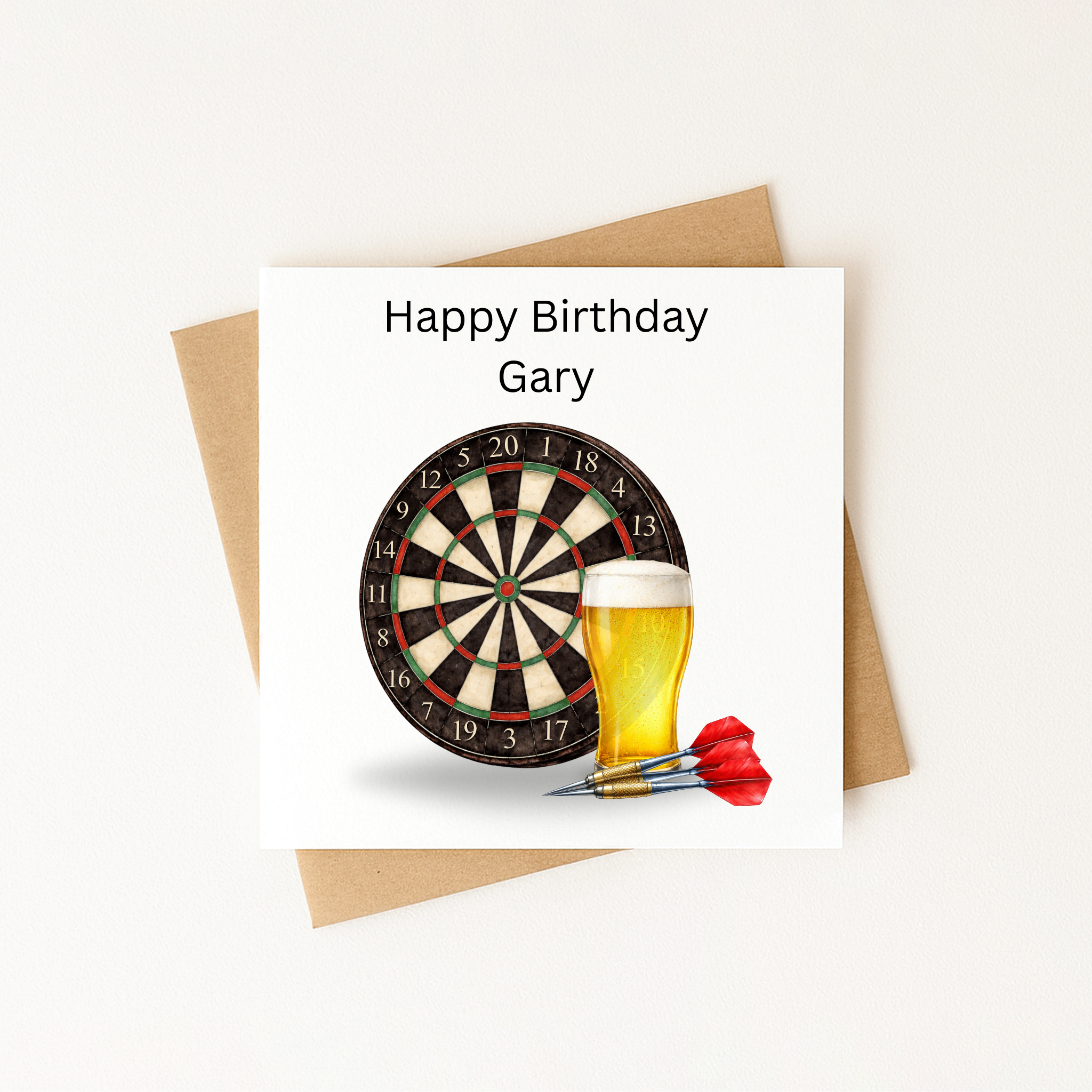 Personalised Darts Greeting Card - FREE Postage