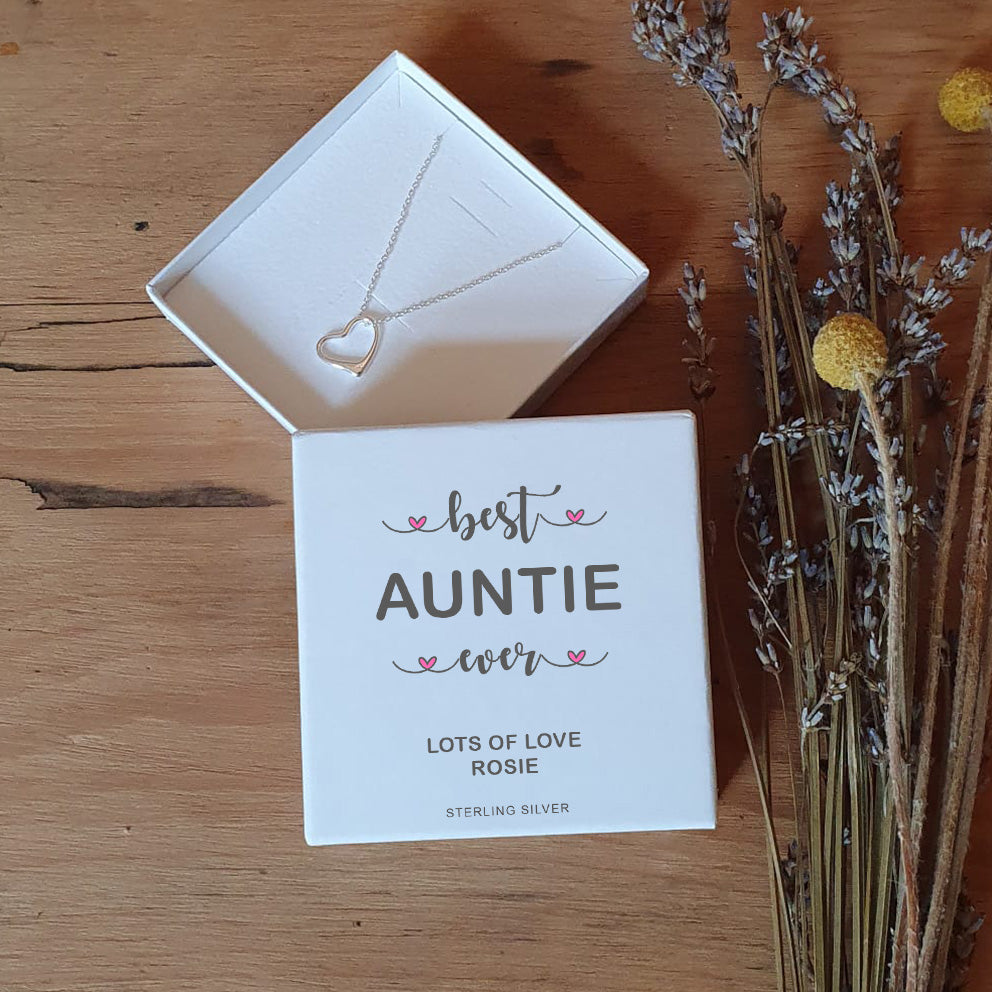 Best . . . Ever Heart Pendant - Sterling Silver - Personalised Box
