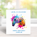 Personalised Gamer Level Unlocked Card - FREE Postage