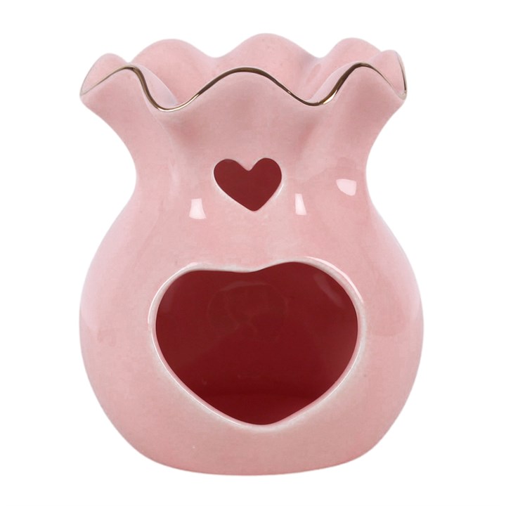 Pink Fluted Oil Burner and Wax Warmer