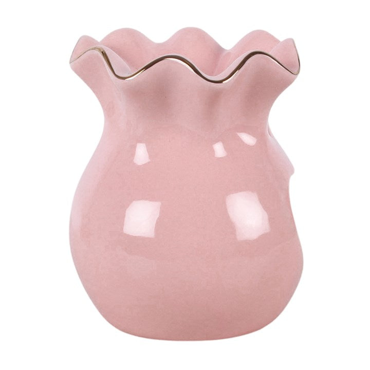 Pink Fluted Oil Burner and Wax Warmer