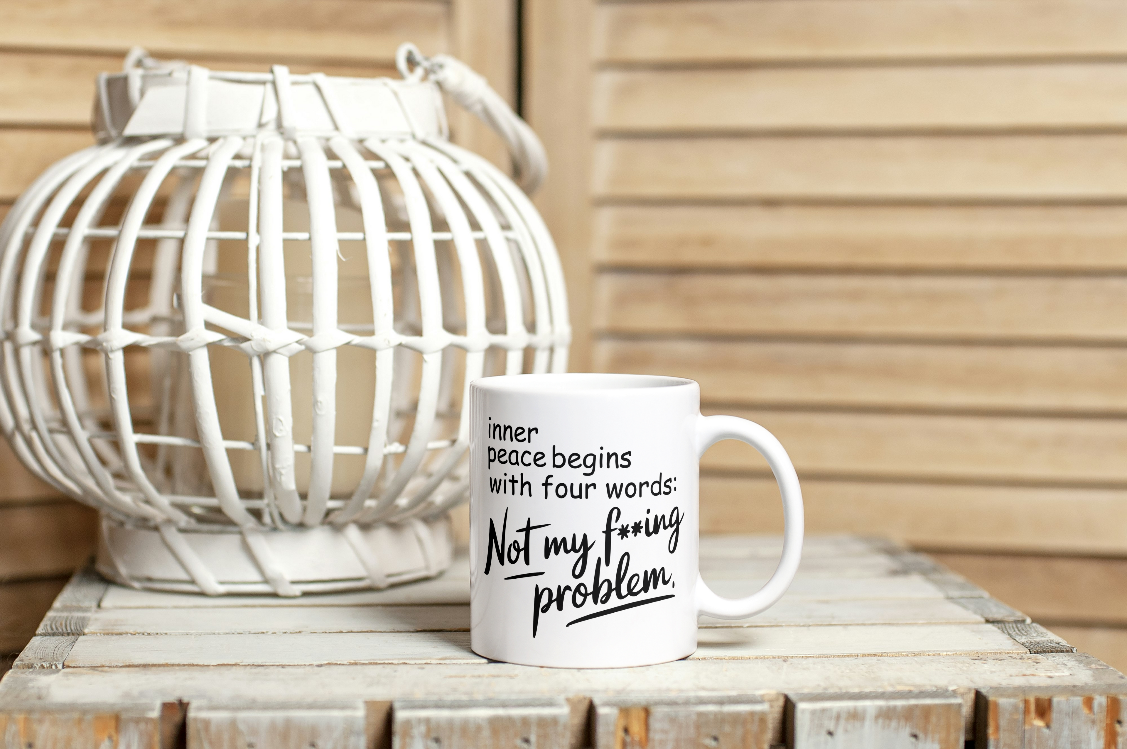 “Inner Peace Begins with 4 Words” Mug