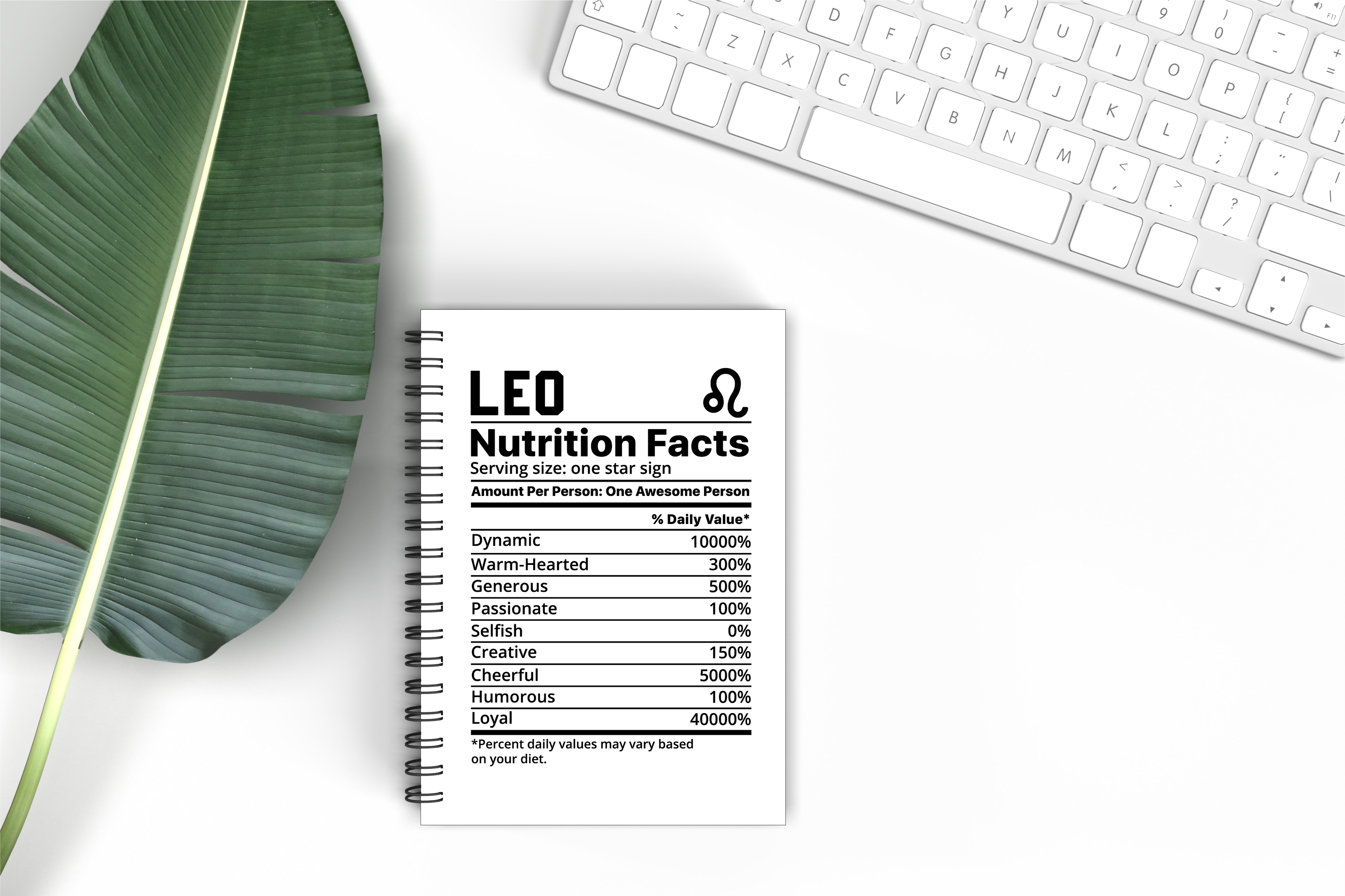Zodiac Nutrition Facts Notebook