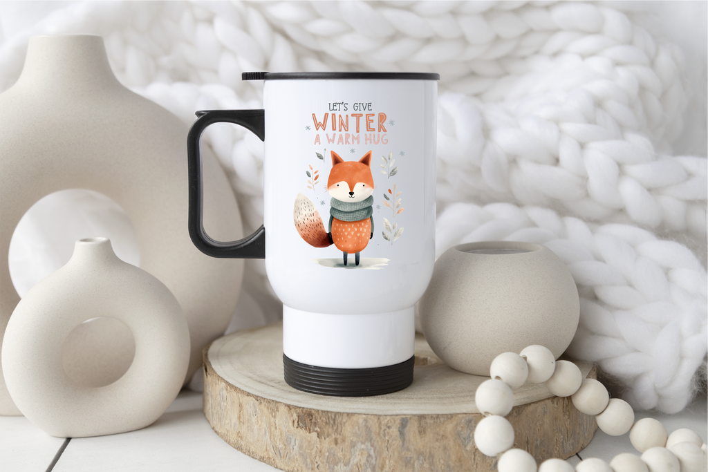 Lets Give Winter a Warm Hug Mug or Travel Mug