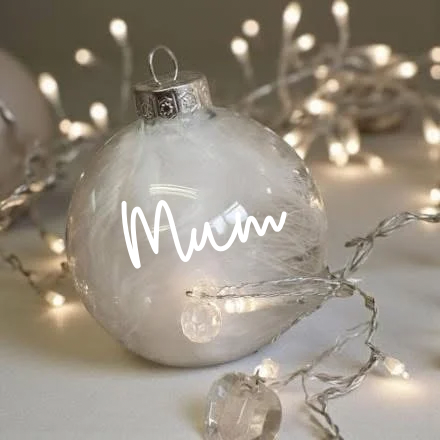 Personalised Feather-Filled Glass Bauble – 7cm