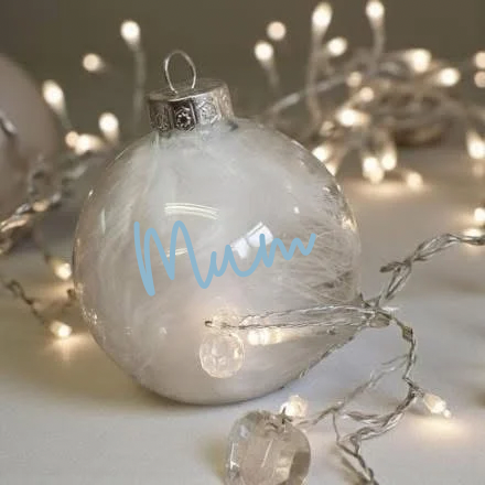 Personalised Feather-Filled Glass Bauble – 7cm