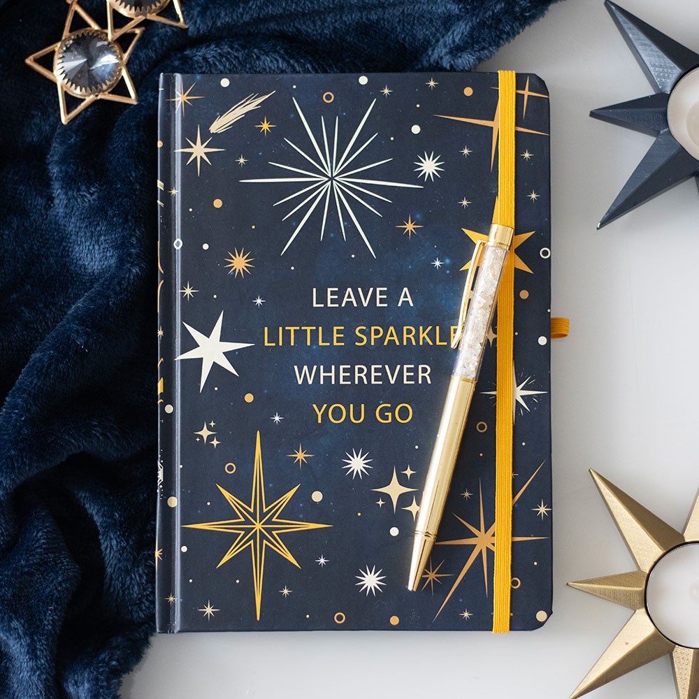 Leave a Little Sparkle A5 Notebook with Citrine Pen