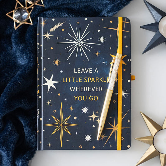 Leave a Little Sparkle A5 Notebook with Citrine Pen