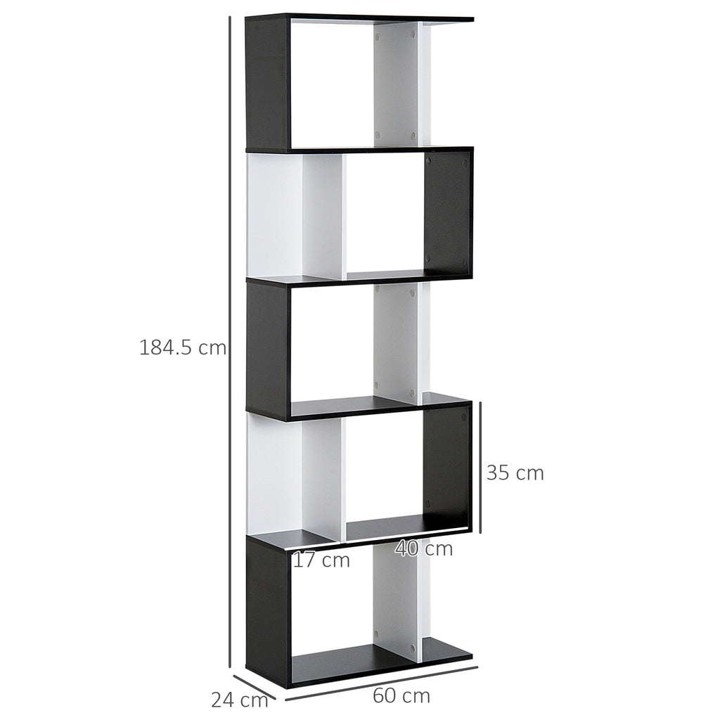 S-Shaped Wooden Freestanding Storage Shelf - Colour Options