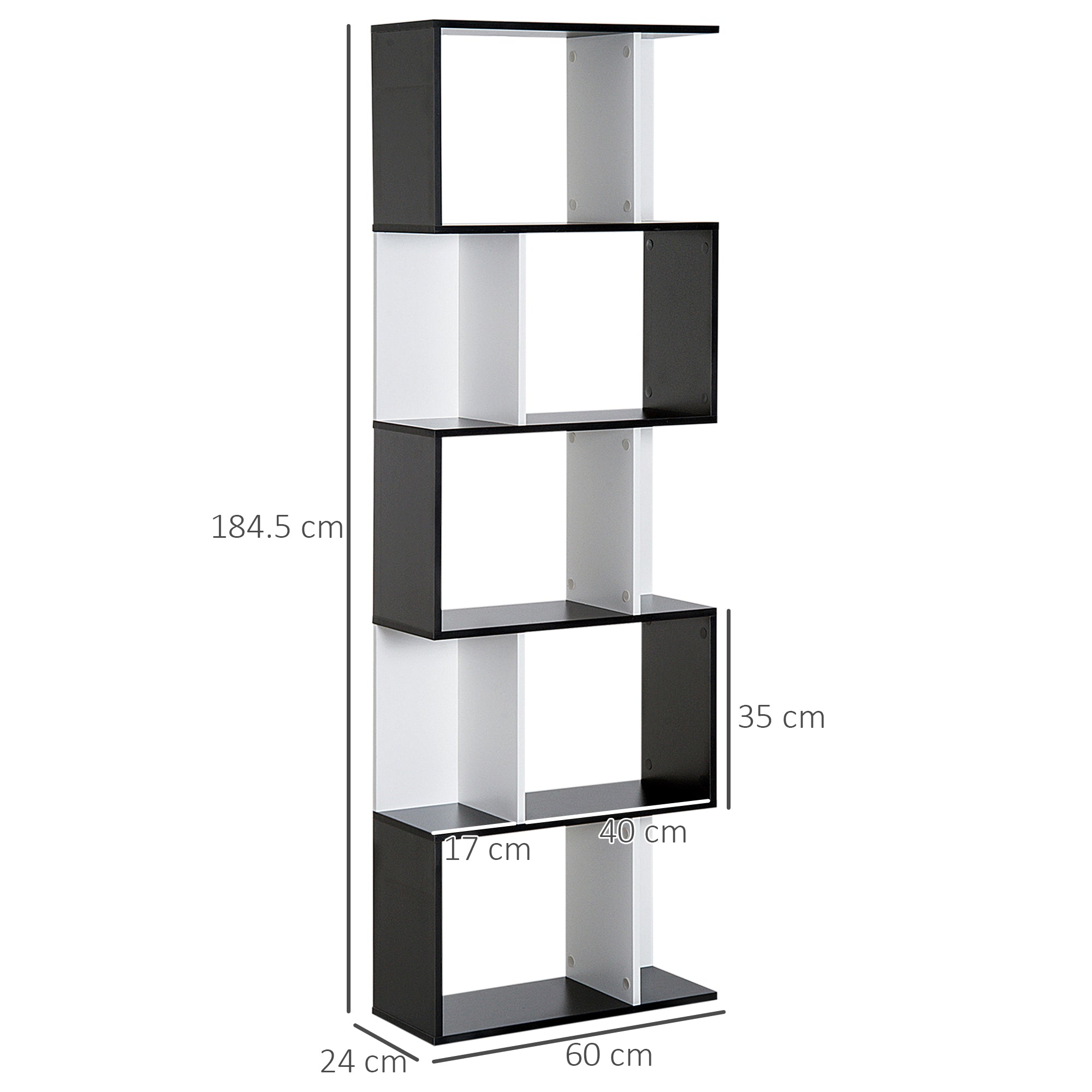 S-Shaped Wooden Freestanding Storage Shelf - Colour Options