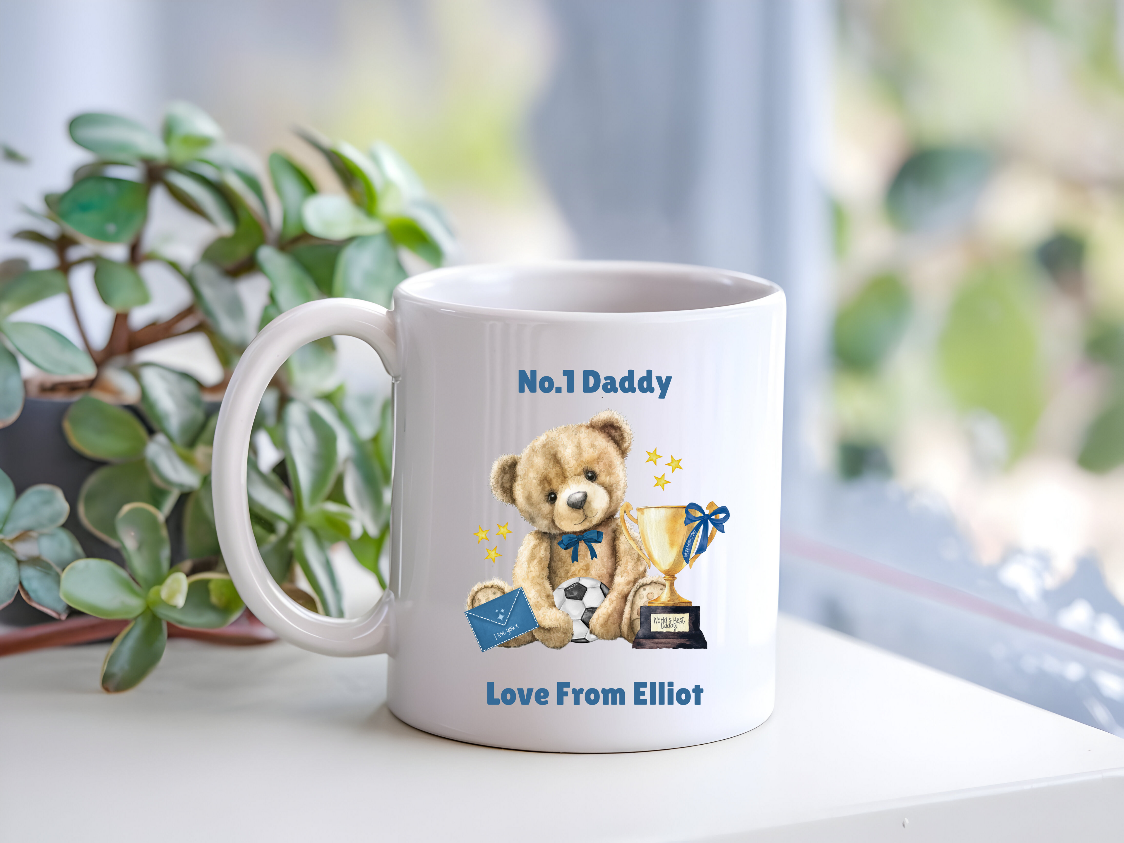 No.1 Fathers Day Mug - Football Bear