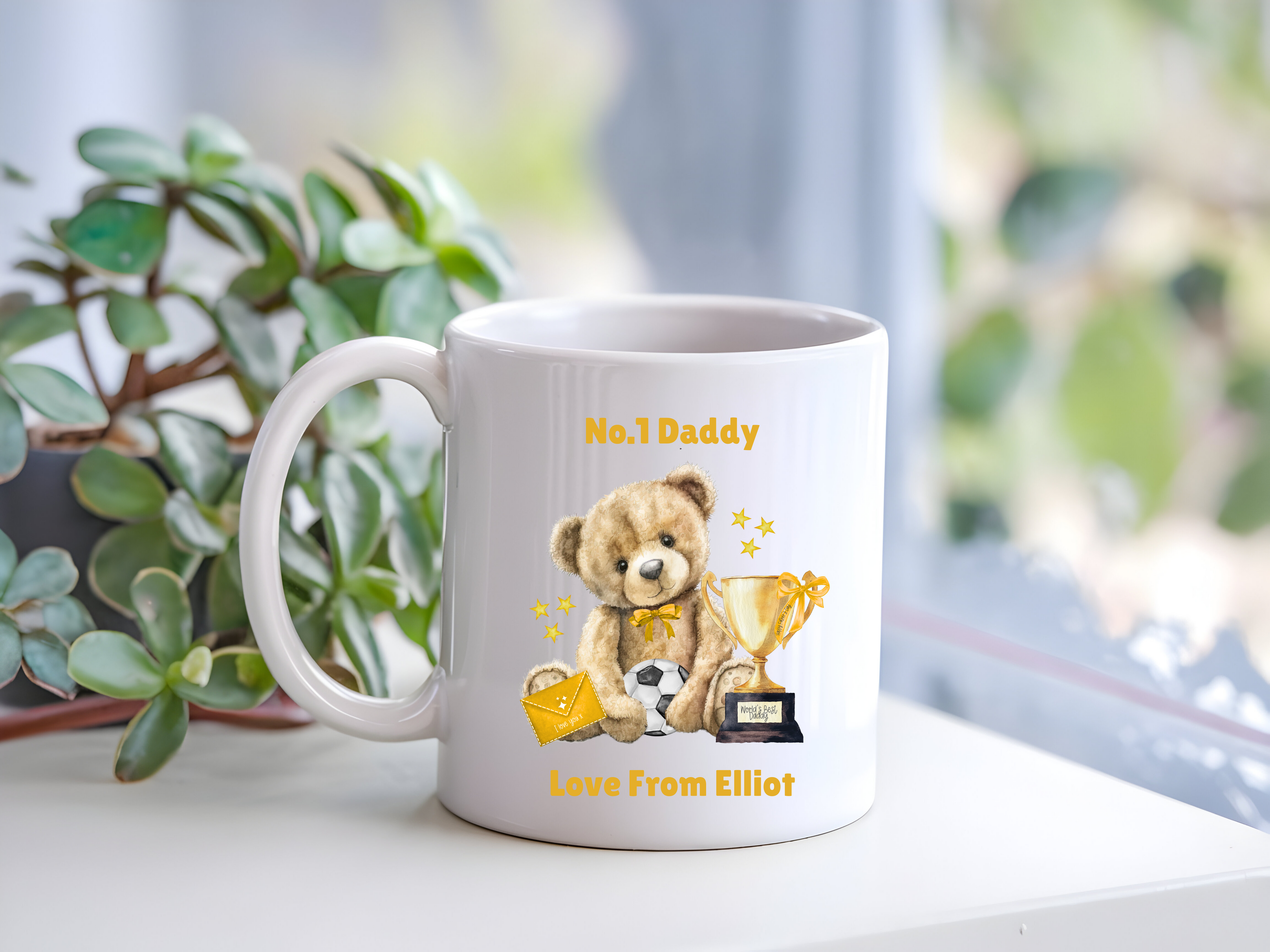 No.1 Fathers Day Mug - Football Bear