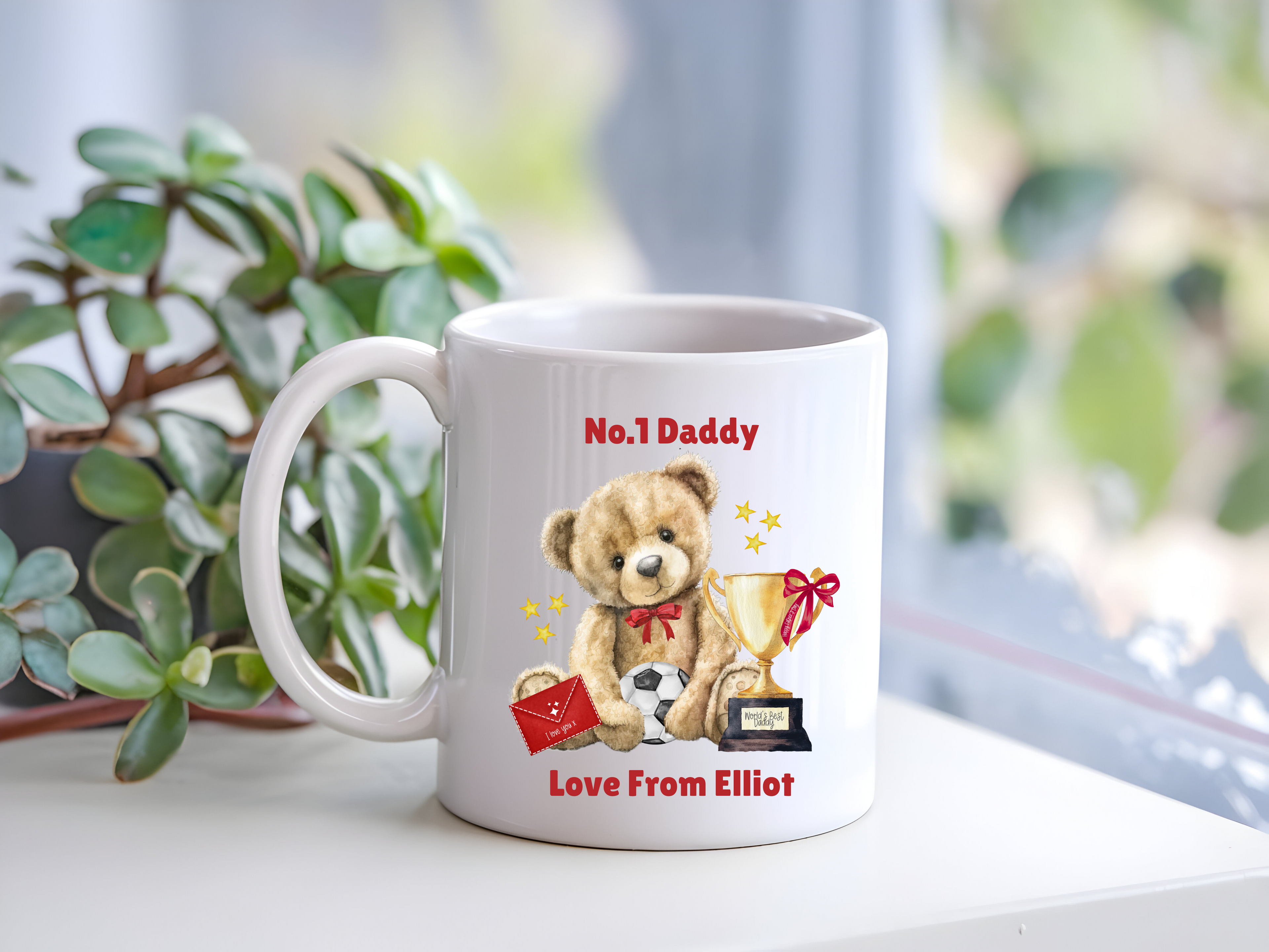 No.1 Fathers Day Mug - Football Bear