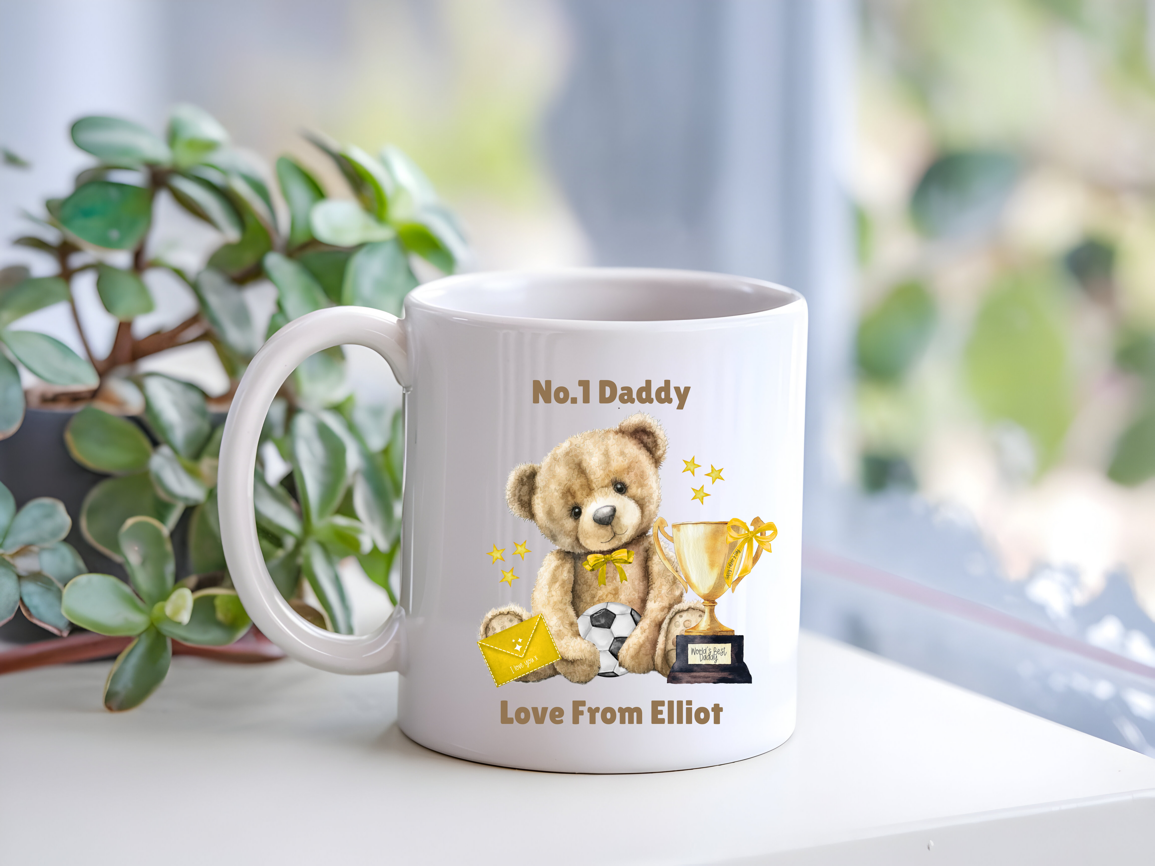 No.1 Fathers Day Mug - Football Bear
