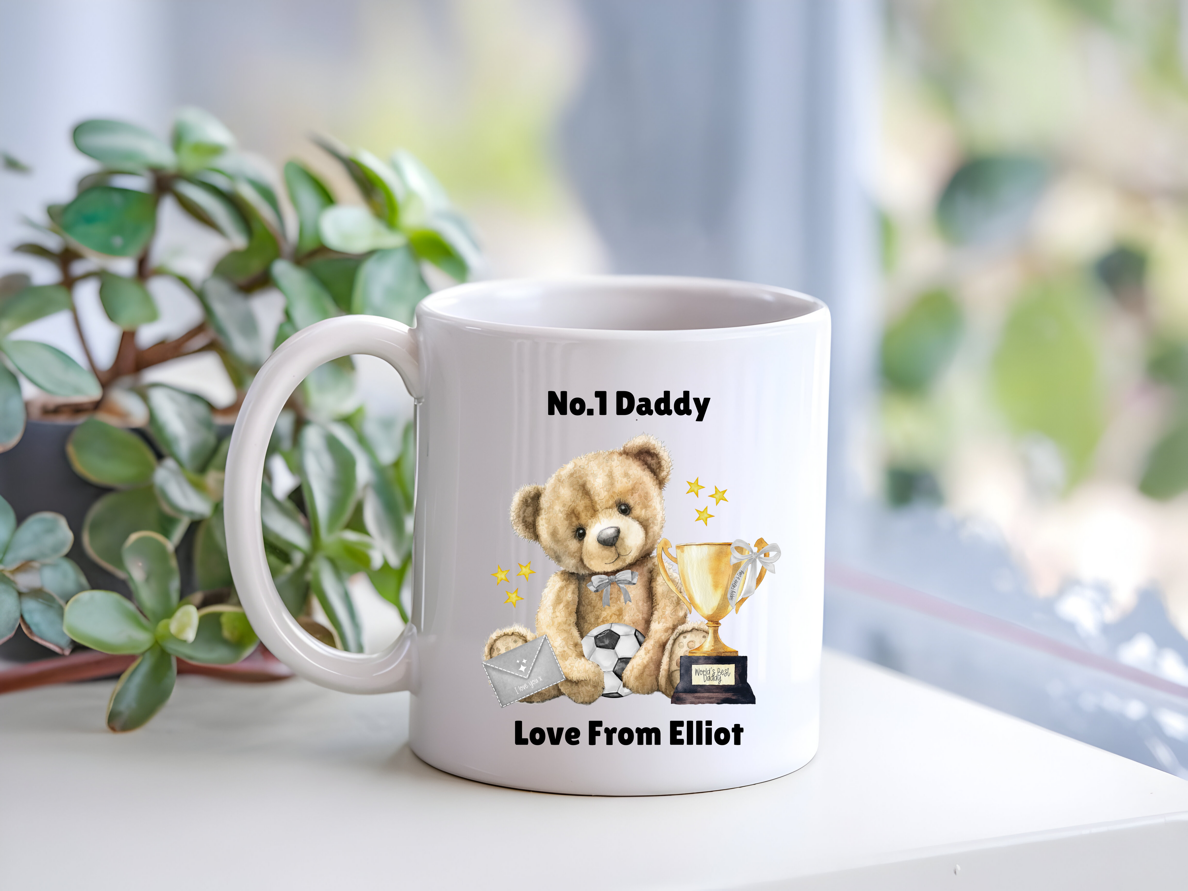 No.1 Fathers Day Mug - Football Bear