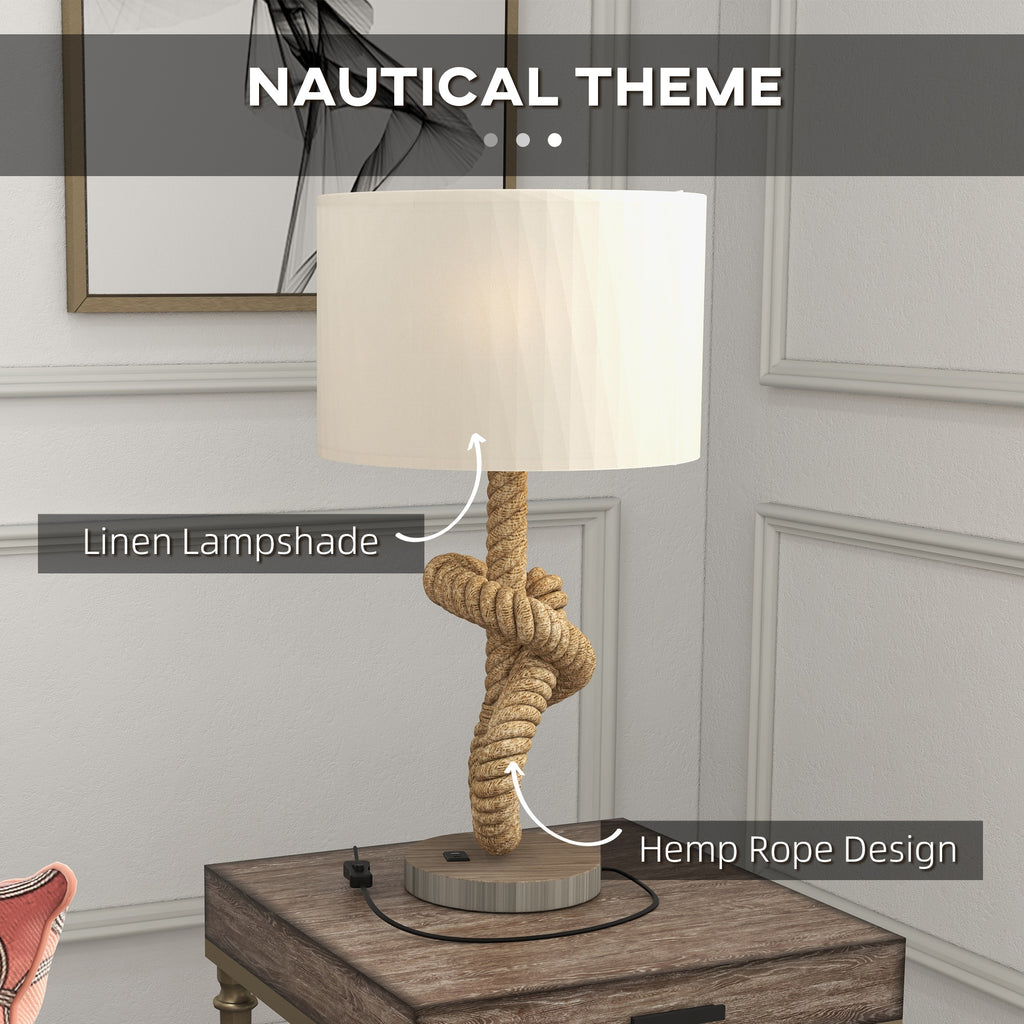 Nautical LED Table Lamp with USB Charging Port