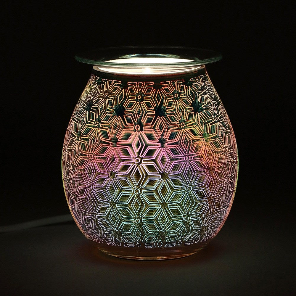 SALE - 3D Geometric Flower Light Up Electric Oil Burner