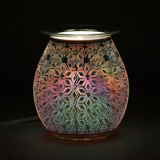 SALE - 3D Geometric Flower Light Up Electric Oil Burner