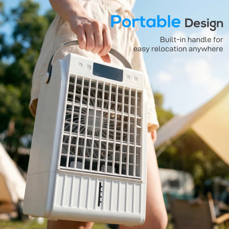 Portable Air Conditioner, 4-in-1 Mini Air Cooler with 4 Wind Speed, 2 Cool Mist, RGB 7 LED Light