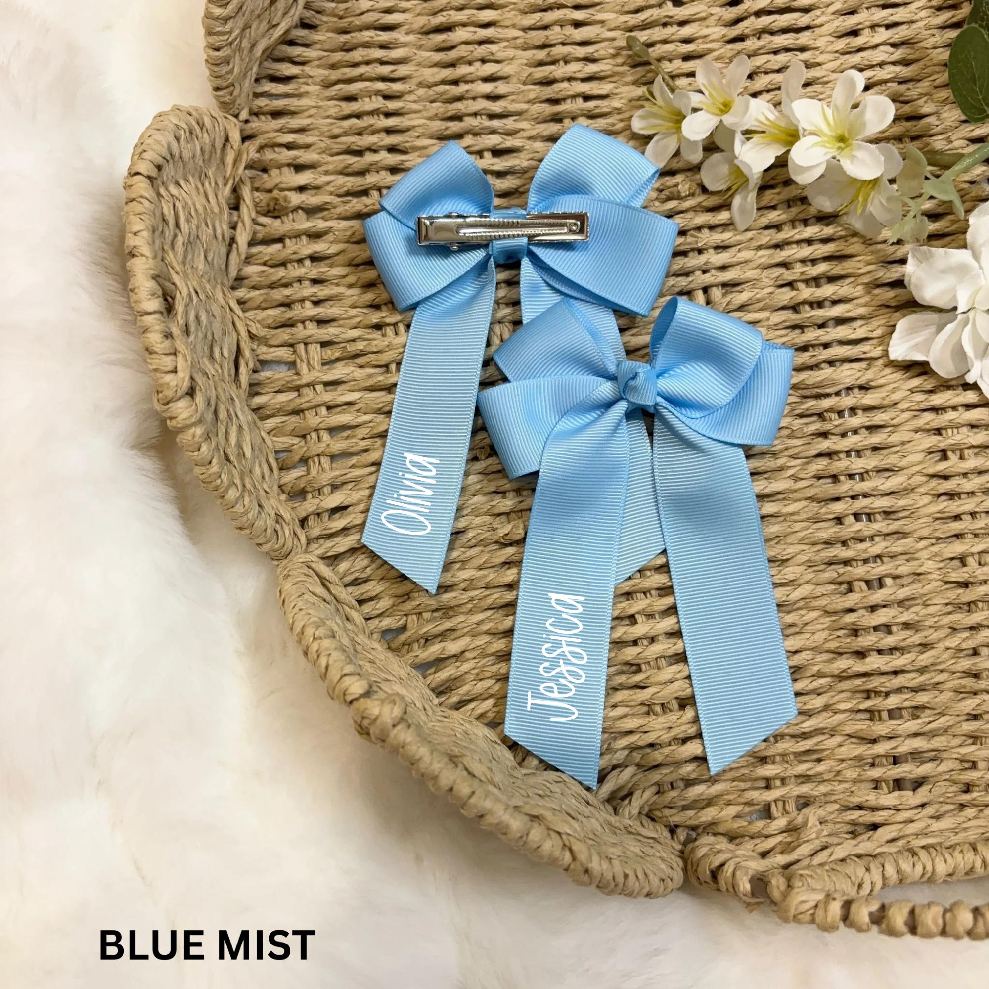 Hair Bow - 26 Colour Options - Personalised Name