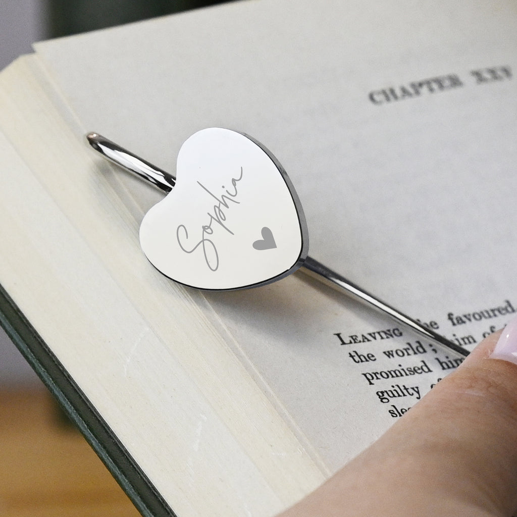 Personalised Engraved Heart Bookmark