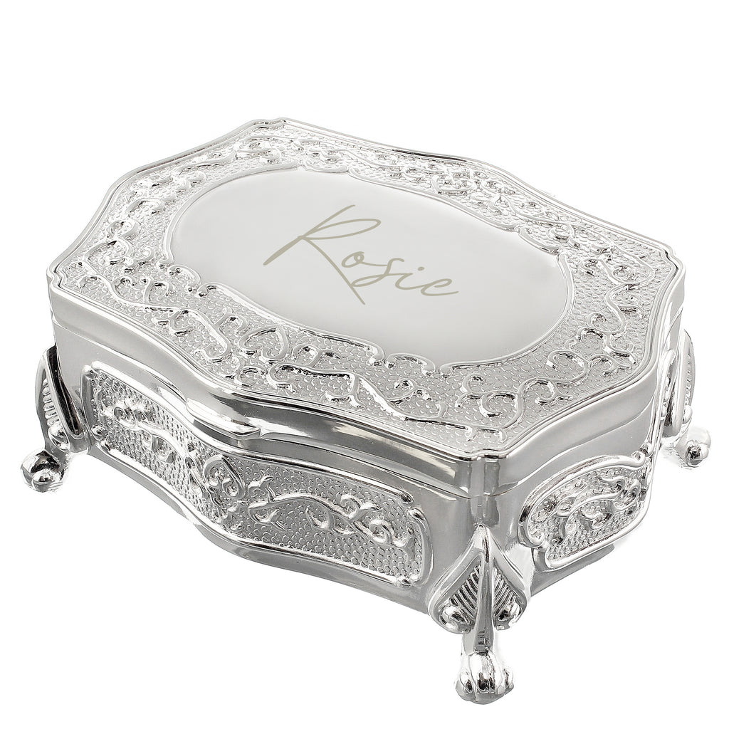 Personalised Small Silver Plated Jewellery Box