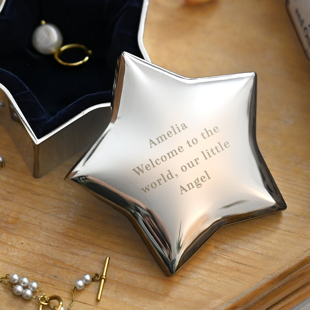 Personalised Engraved Star Trinket Box
