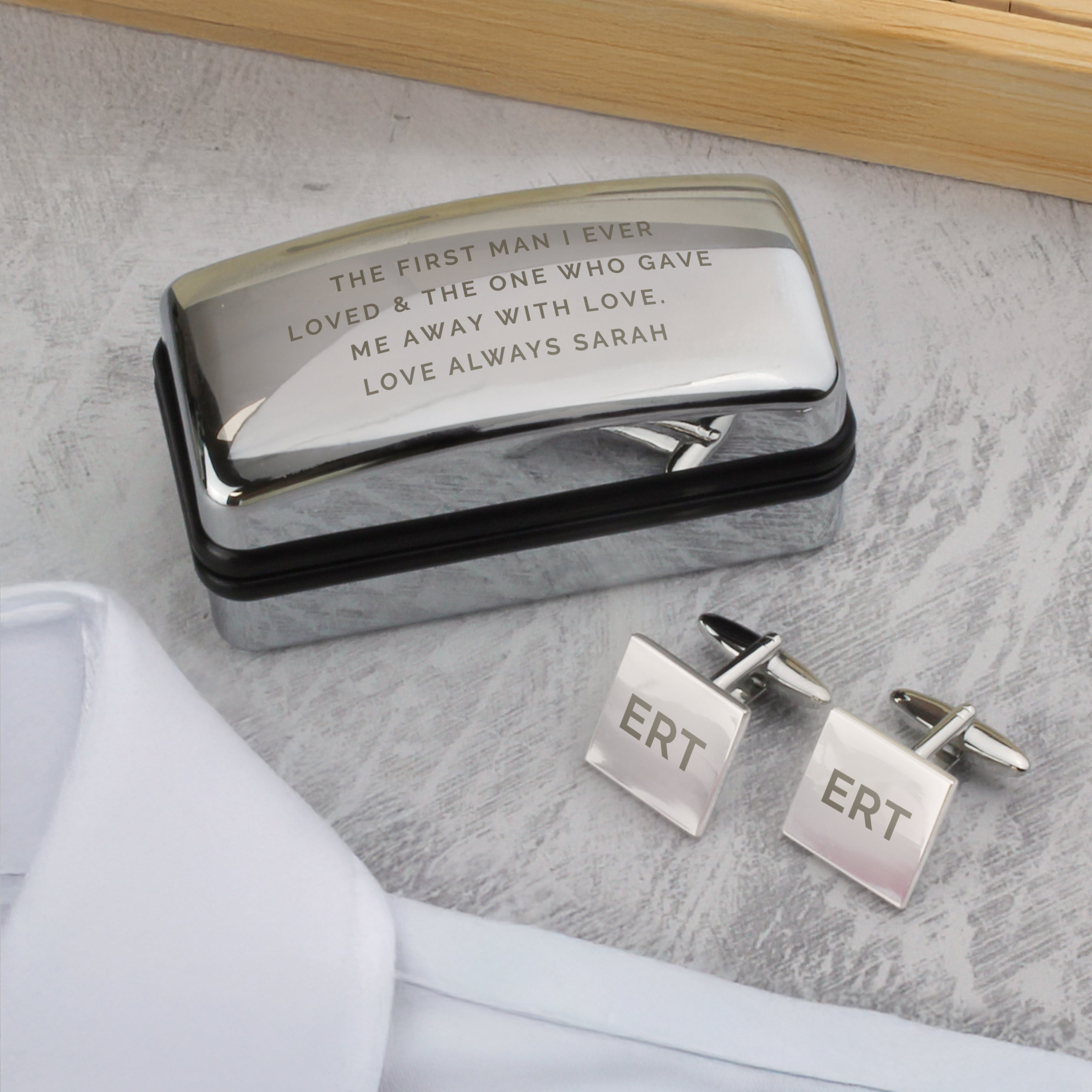 Personalised Initial Cufflinks & Engraved Box