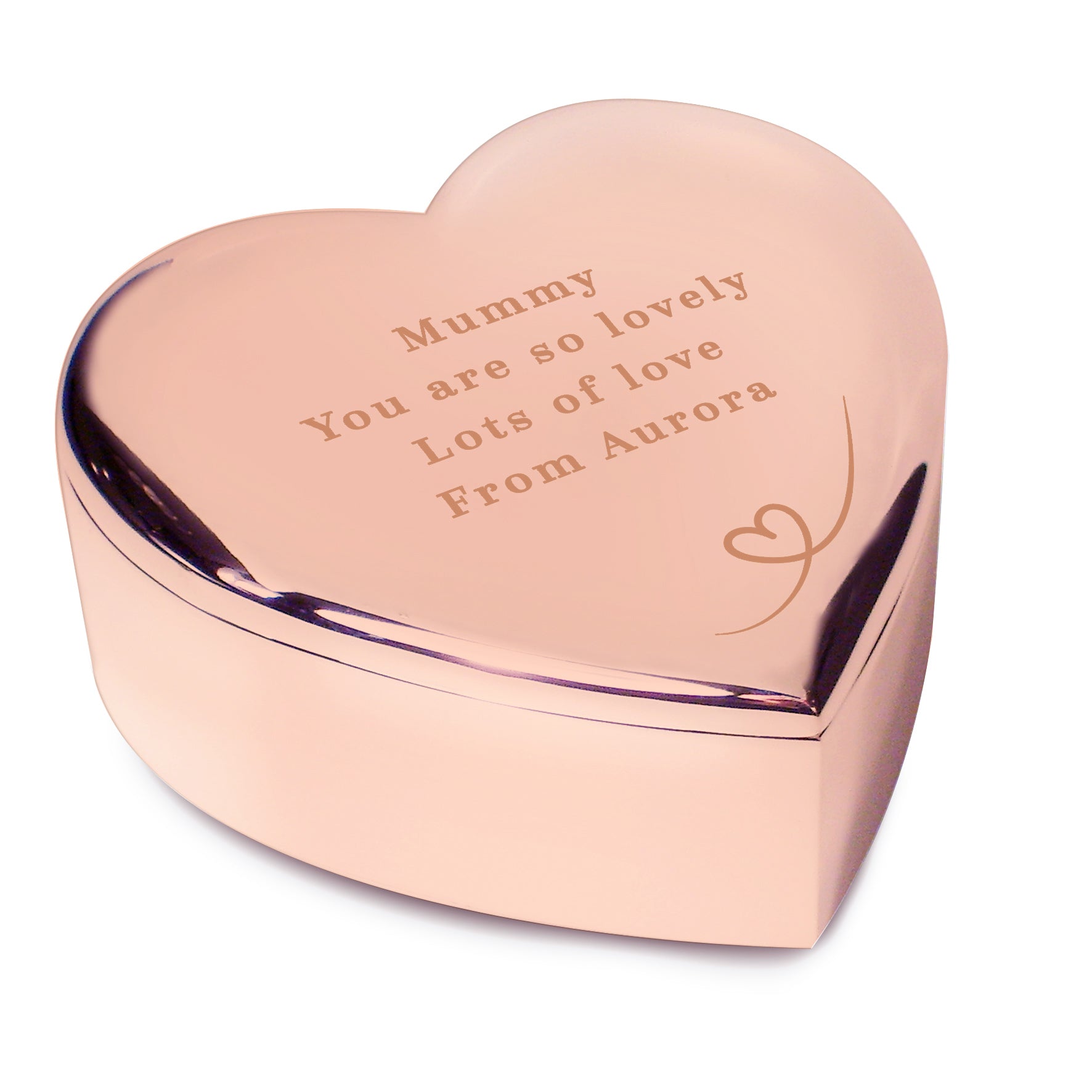 Personalised Rose Gold Heart Trinket Box