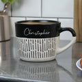 Personalised Black Dipped Dash Ceramic Mug
