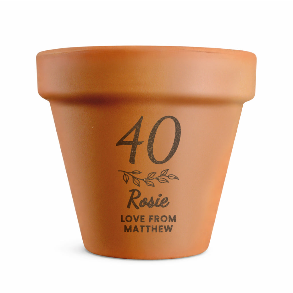 Personalised Big Age Terracotta Plant Pot