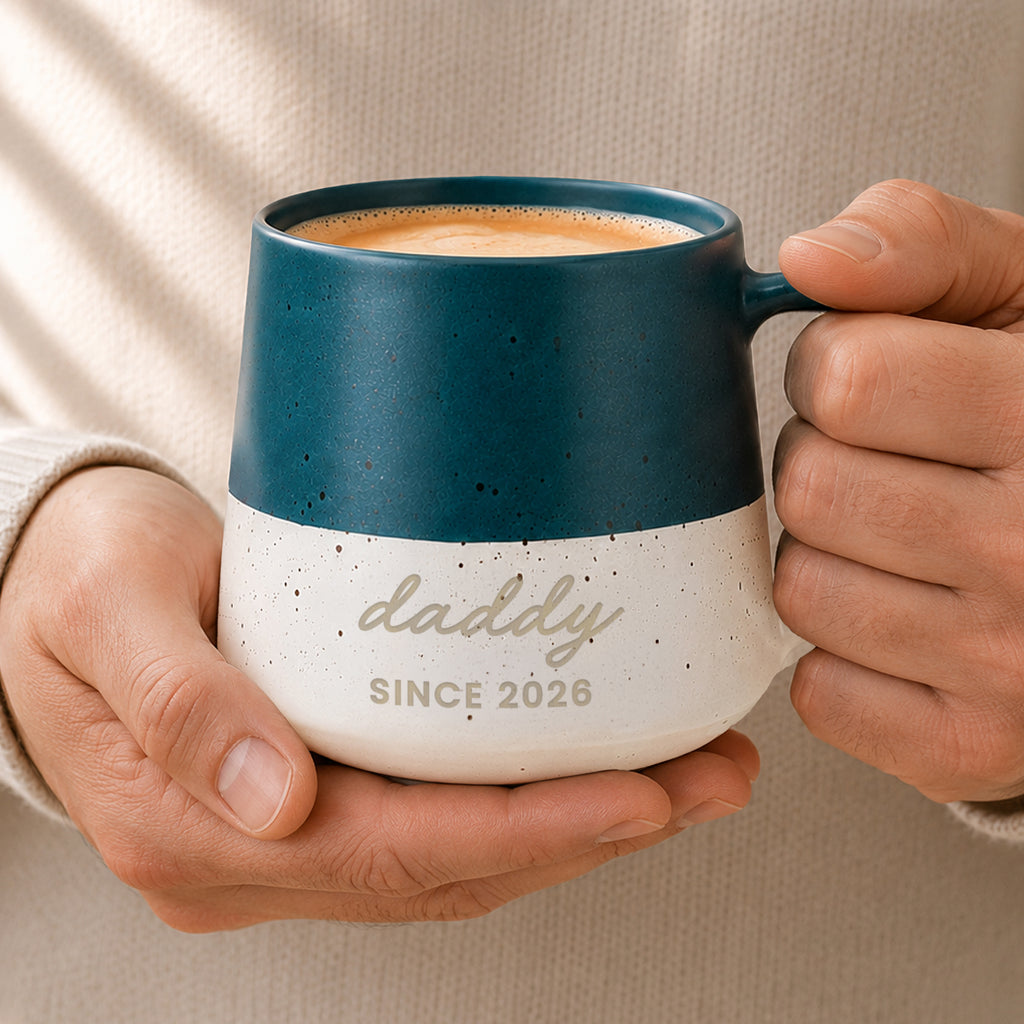 Personalised Message Blue Speckled Ceramic Mug