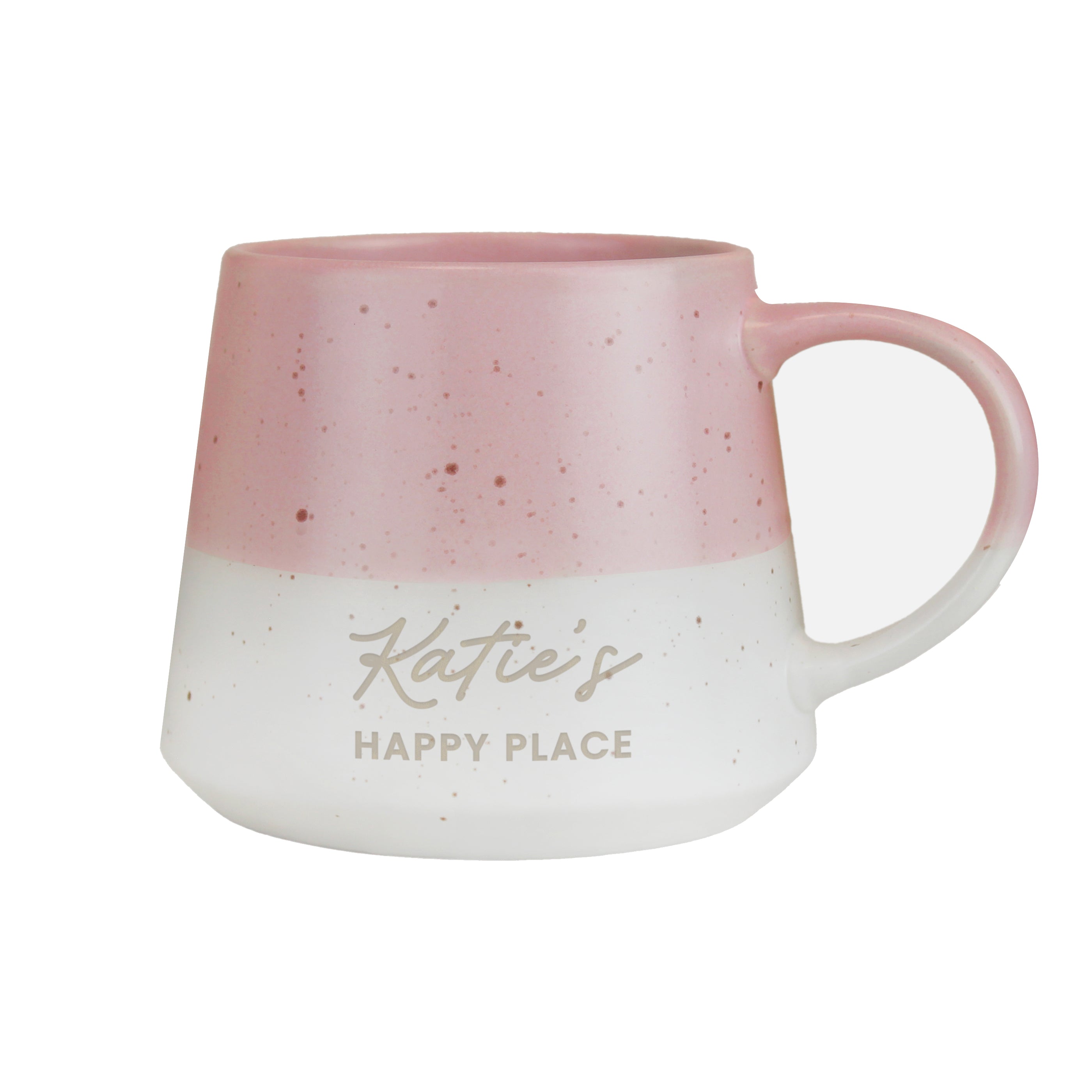 Personalised Message Pink Speckled Ceramic Mug