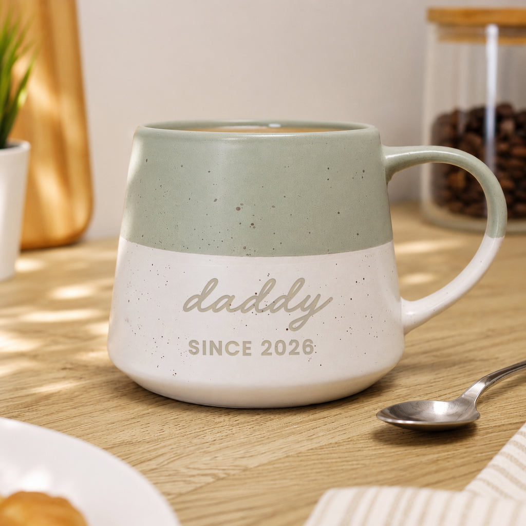 Personalised Message Green Speckled Ceramic Mug