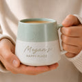 Personalised Message Green Speckled Ceramic Mug