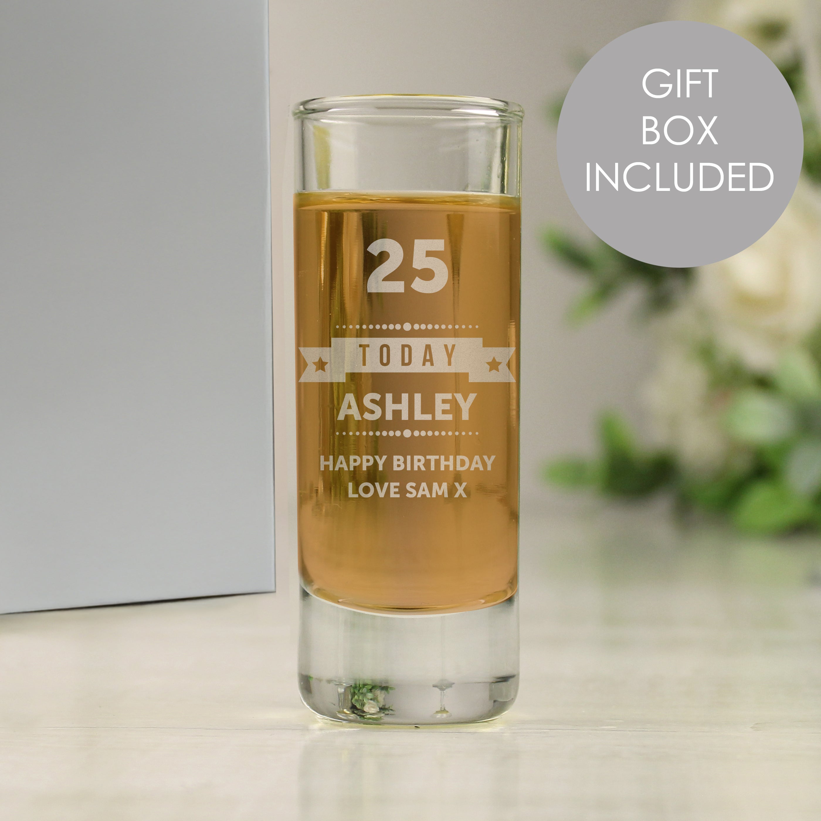 Personalised Birthday Star Shot Glass