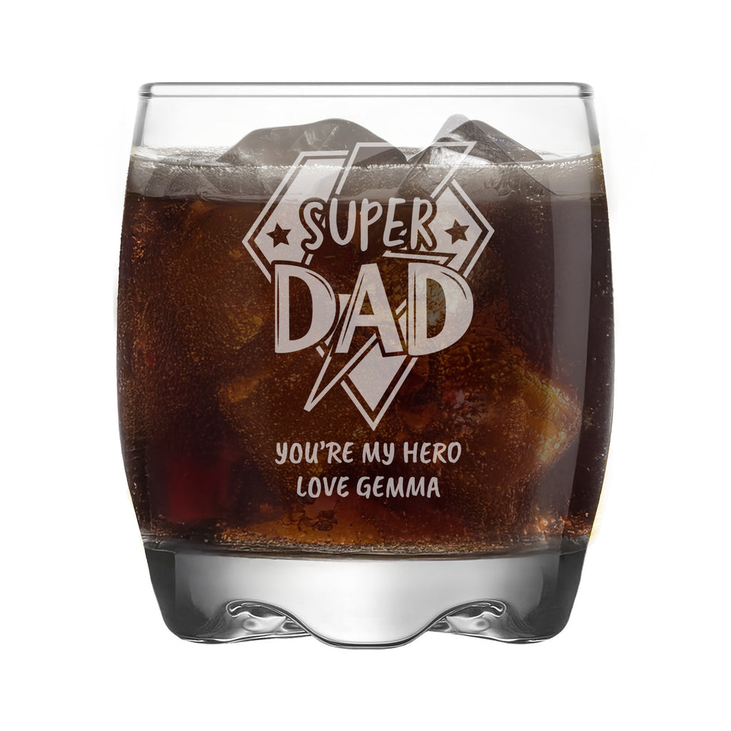 Personalised Super Dad Tumbler Glass