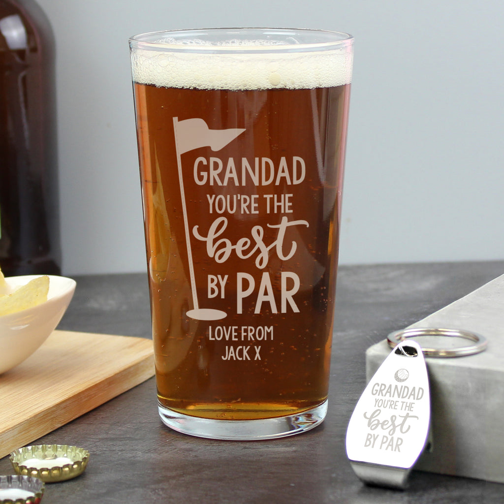 Personalised By Par Pint Glass & Bottle Opener