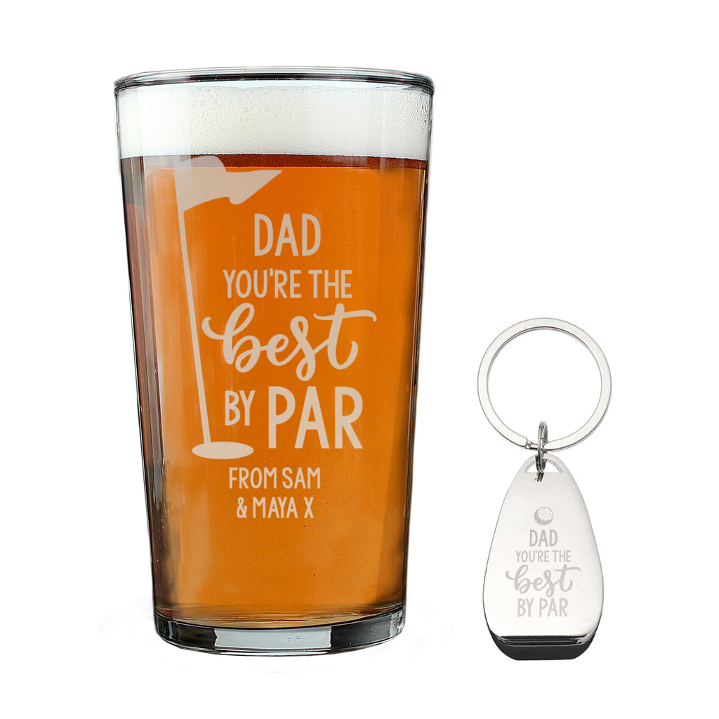 Personalised By Par Pint Glass & Bottle Opener