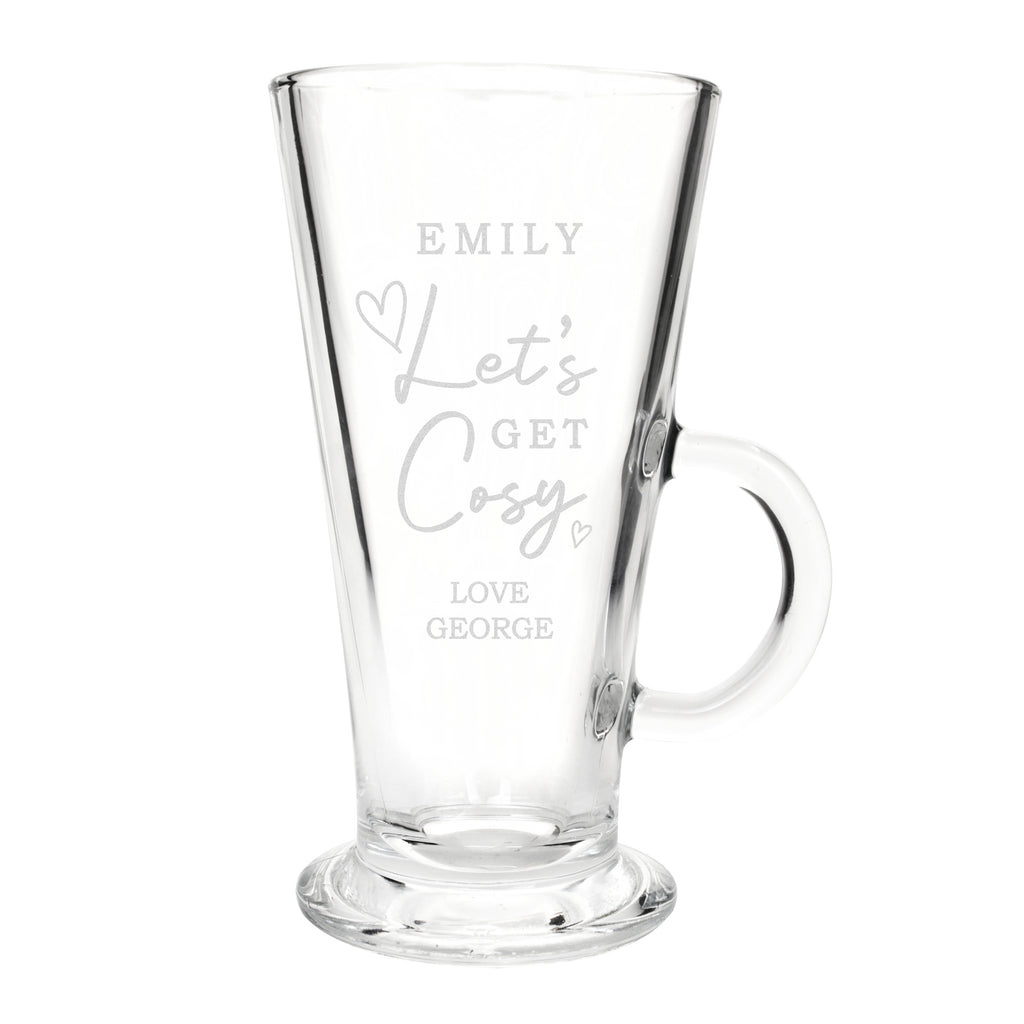 Personalised Get Cosy Latte Glass