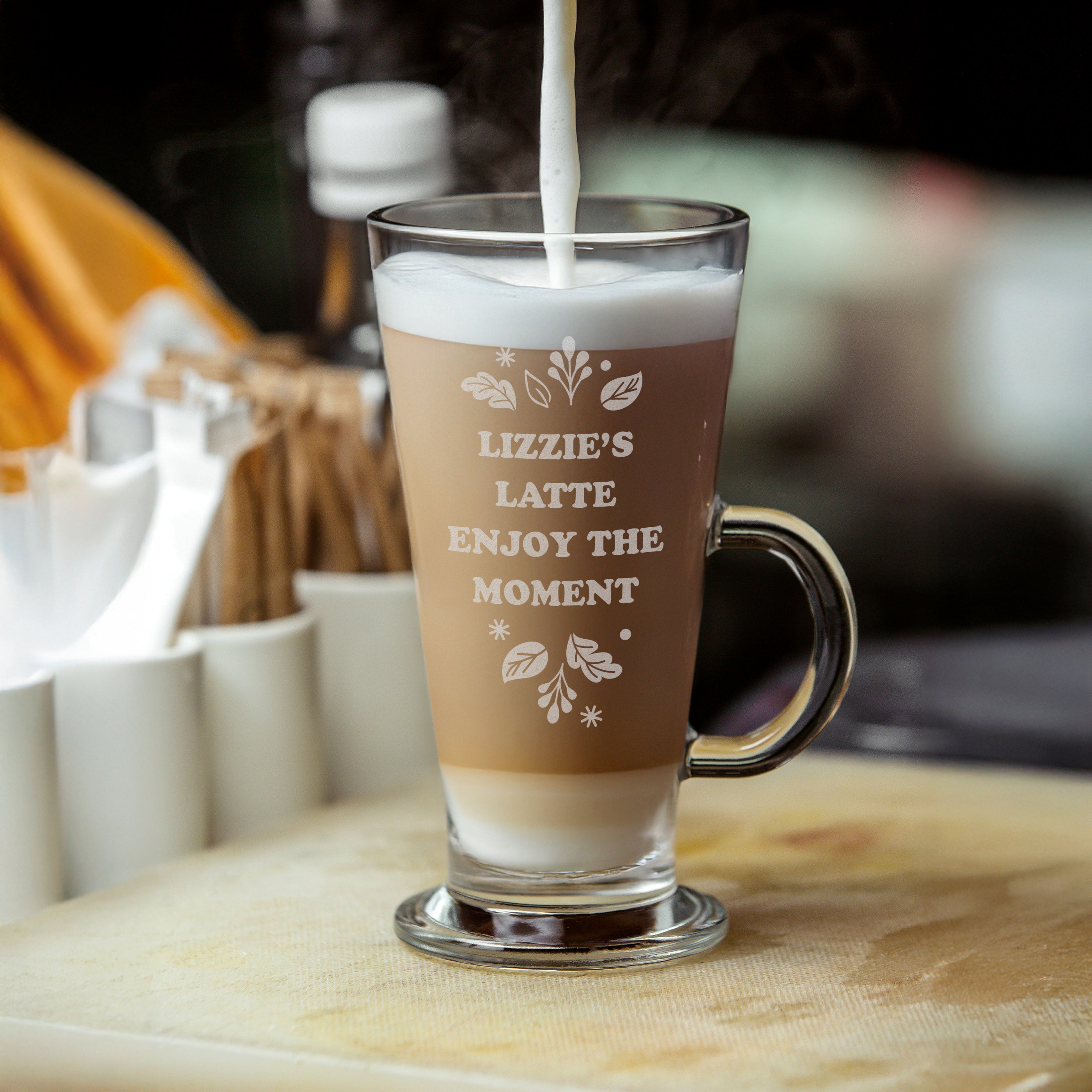 Personalised Autumn Latte Glass
